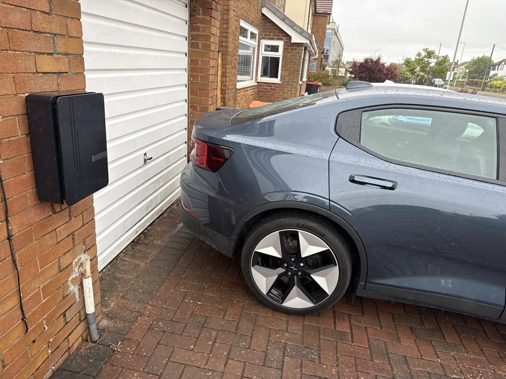 Andersen 7kW home EV charger installed in Morecambe, Lancashire